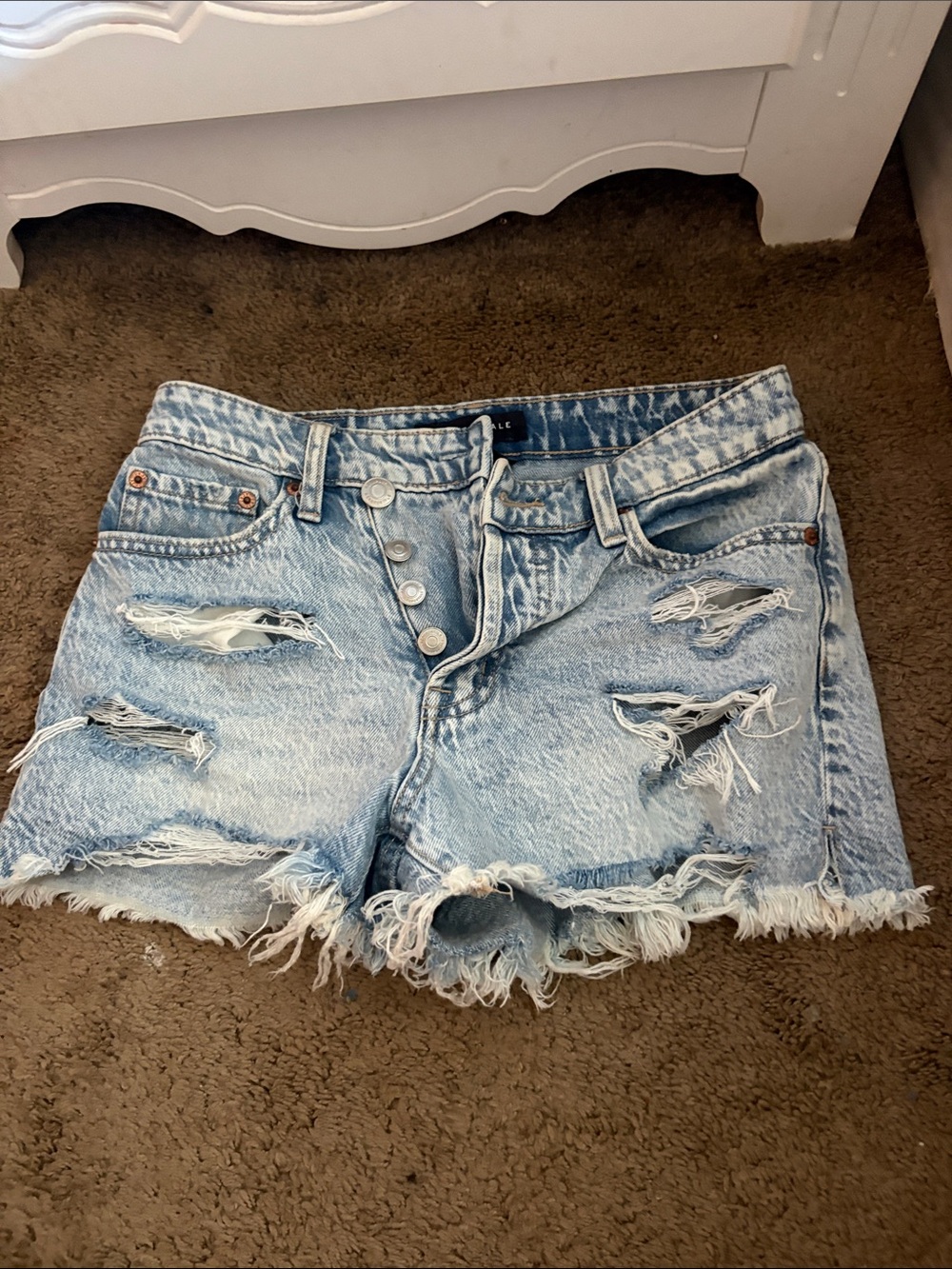 Aeropostale Light Blue Distressed Denim Cutoff Shorts